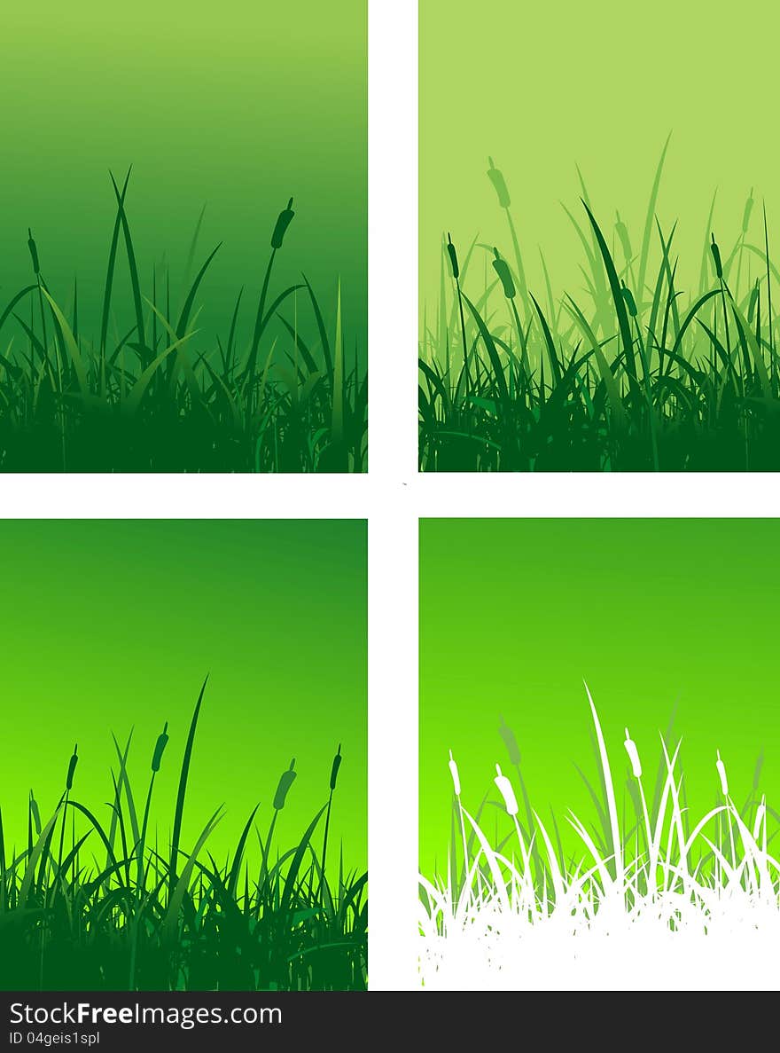 Illustration of grass silhouette decoration