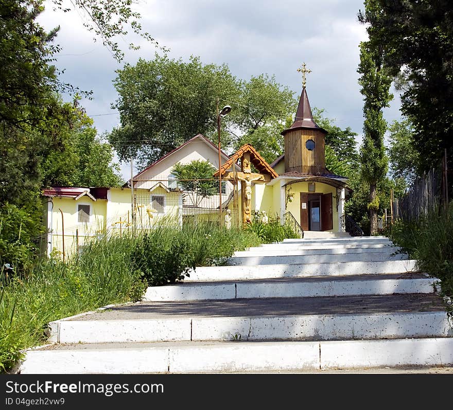 Stairs leading to the Orthodox Church. Stairs leading to the Orthodox Church