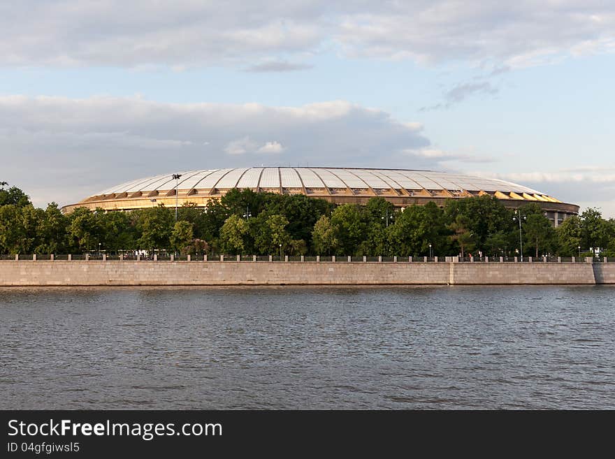 The stadium Luzhniki View from Moscow River