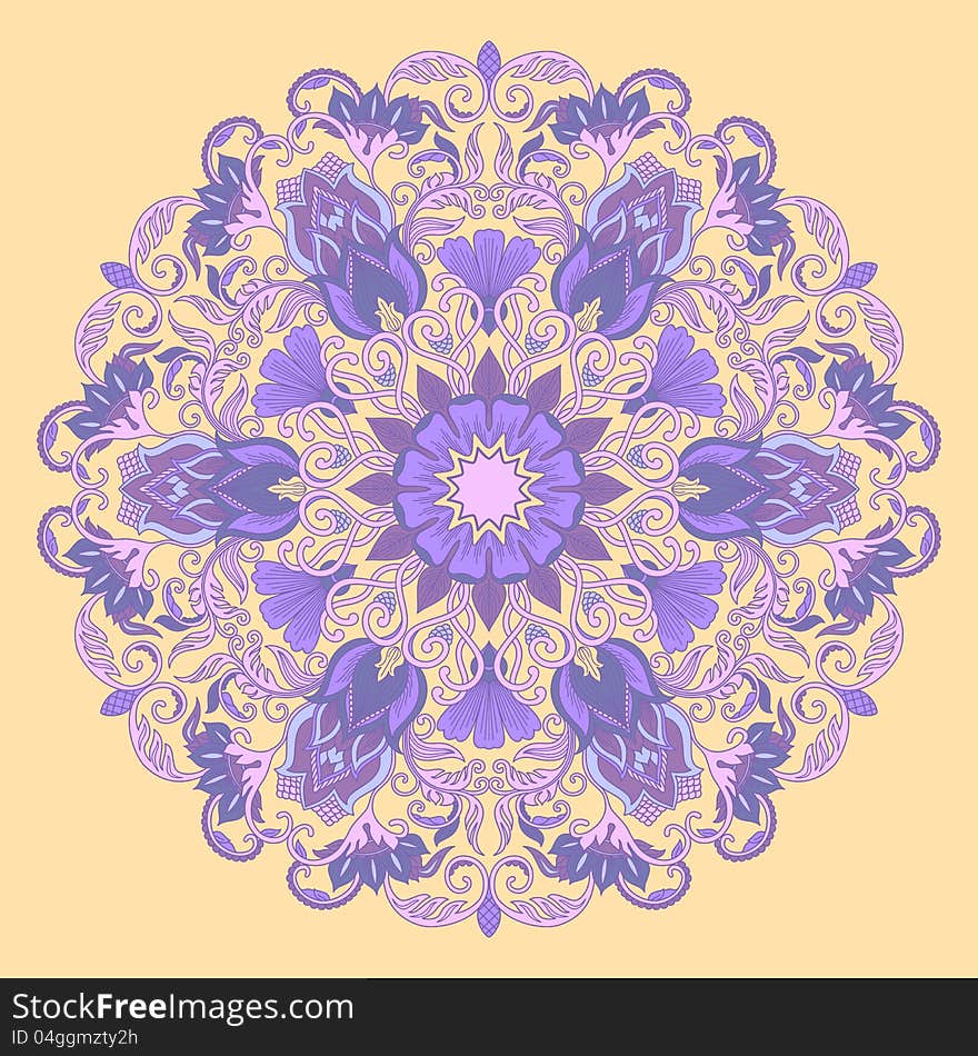 Vector illustration with floral ornament for print. Vector illustration with floral ornament for print.