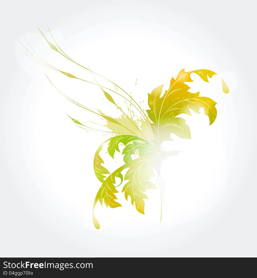 Light green background with leaves. A vector. Light green background with leaves. A vector.