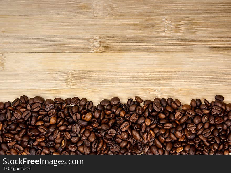 Coffee beans forming a  stripe frame