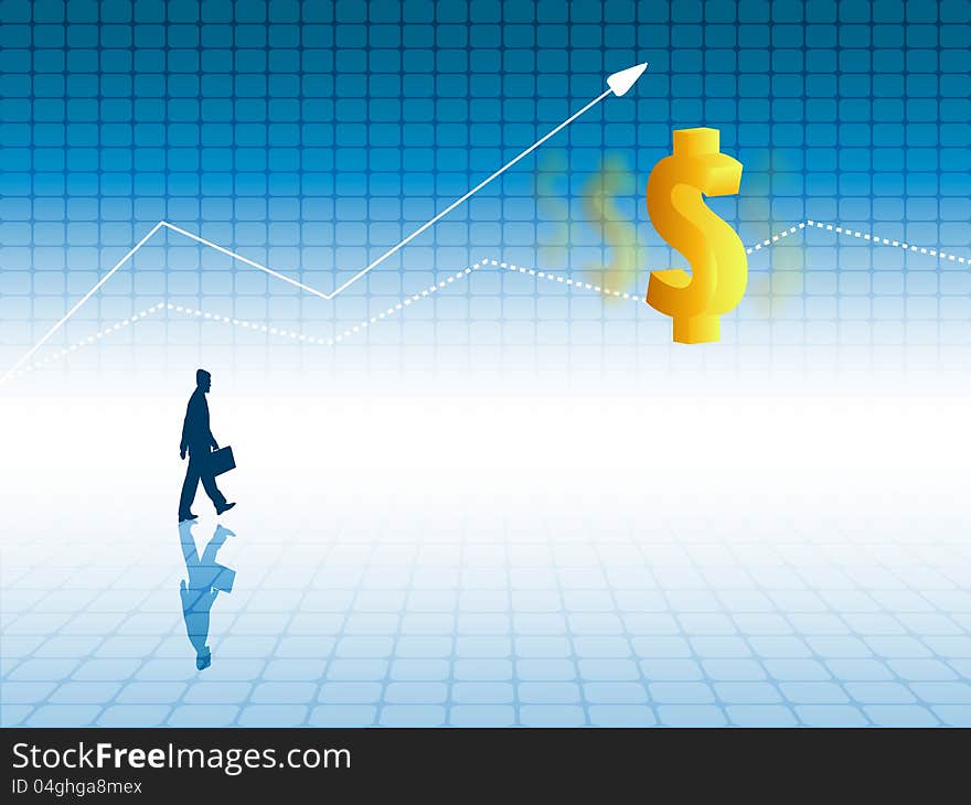 Vector background with  dollars