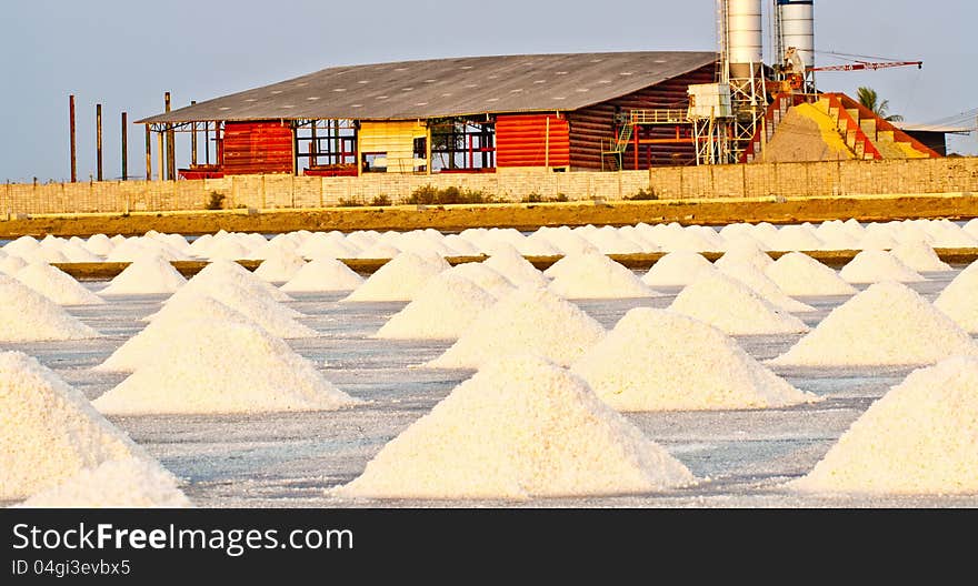 Salt farm in thailand