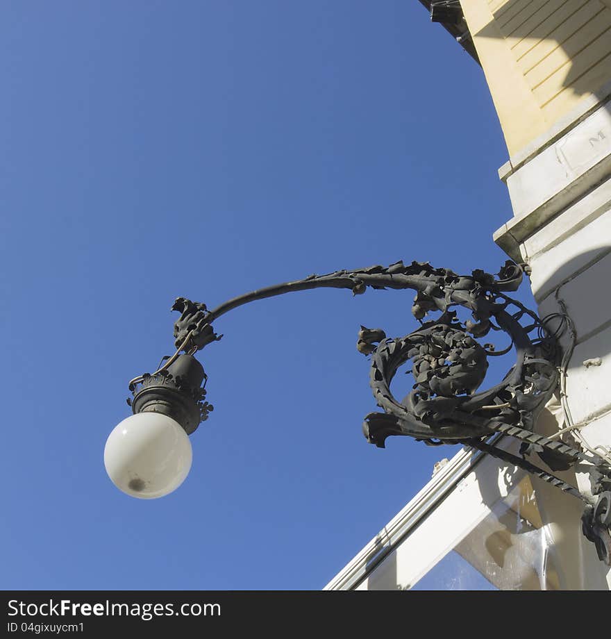 Old street lamp in torino