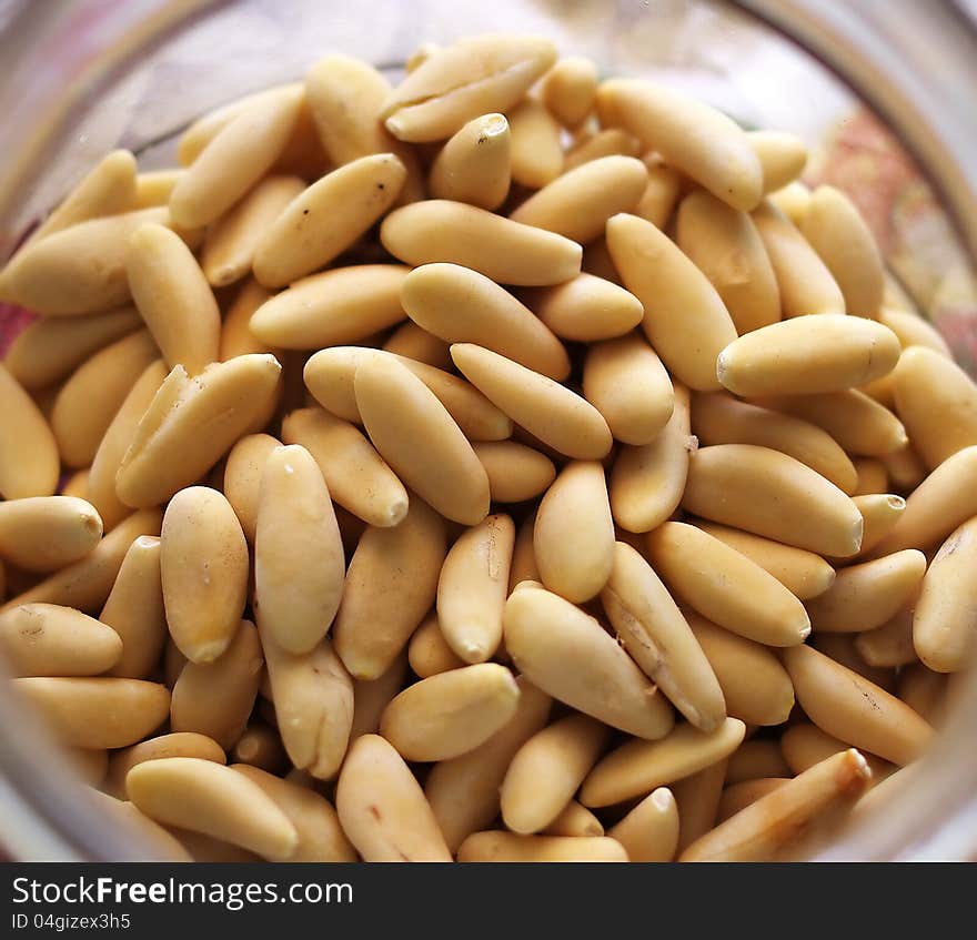 Some pine nuts in a cup