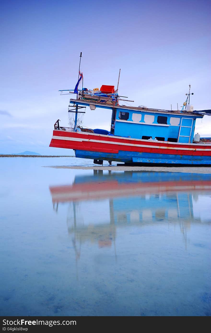 Thai fishing boat on coast