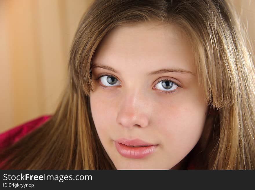 Close-up portrait of a attractive girl. Youth, beauty and health. Close-up portrait of a attractive girl. Youth, beauty and health.