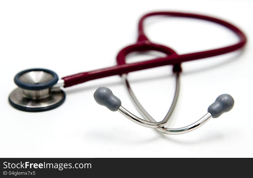 A medical stethoscope isolated on white