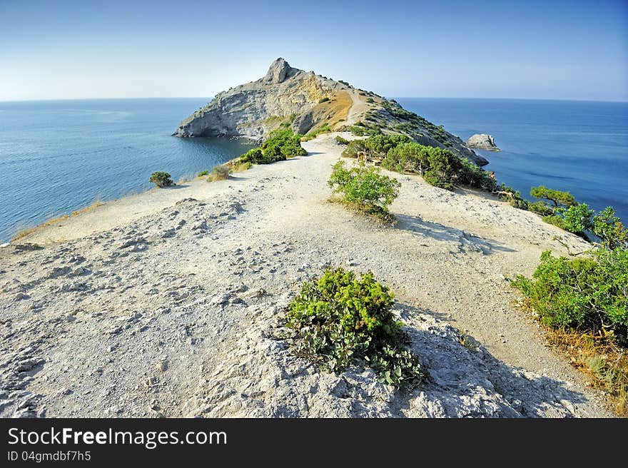 Paths along the Cape. The black sea, the Crimean Peninsula