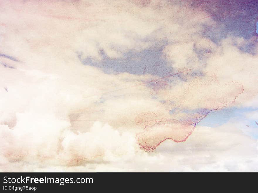 Grungy background with clouds