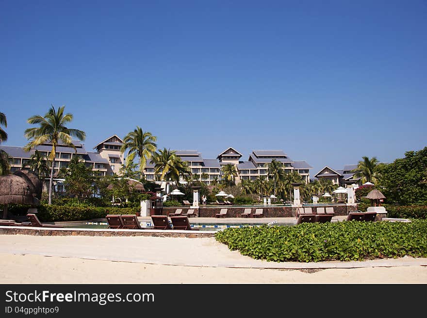 Scenery in the Hilton Sanya Resort & Spa, Yalong Bay, sanya city, China.