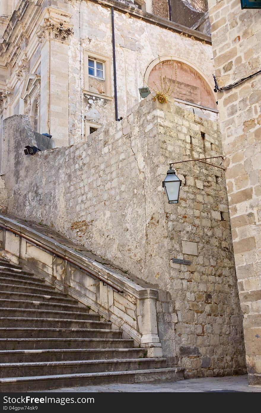 Typical Dalmatian architecture - view on old town of Dubrovnik, Croatia. Typical Dalmatian architecture - view on old town of Dubrovnik, Croatia.