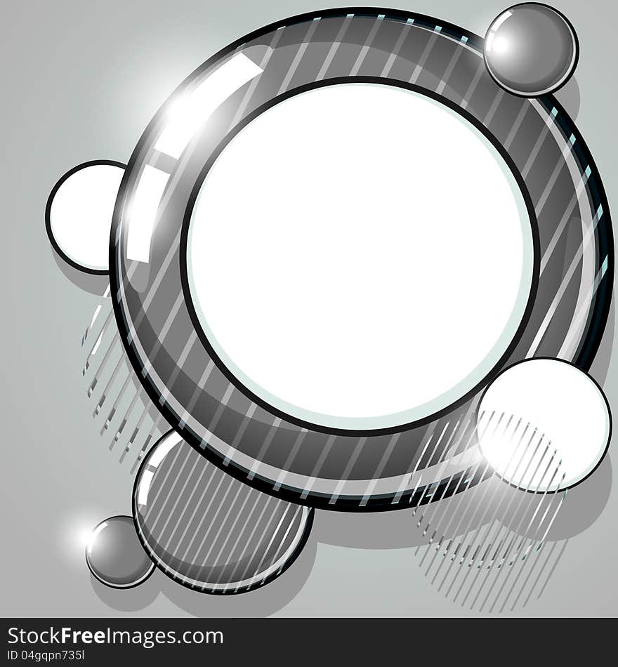 Abstract gray speech bubble with stripes over gray. Abstract gray speech bubble with stripes over gray