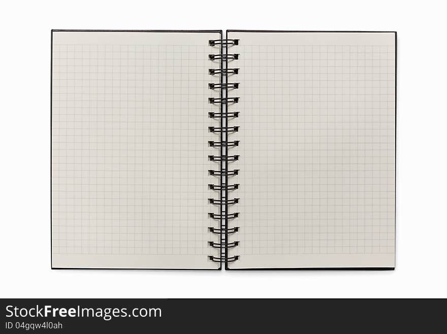 Isolated Open Empty Notebook