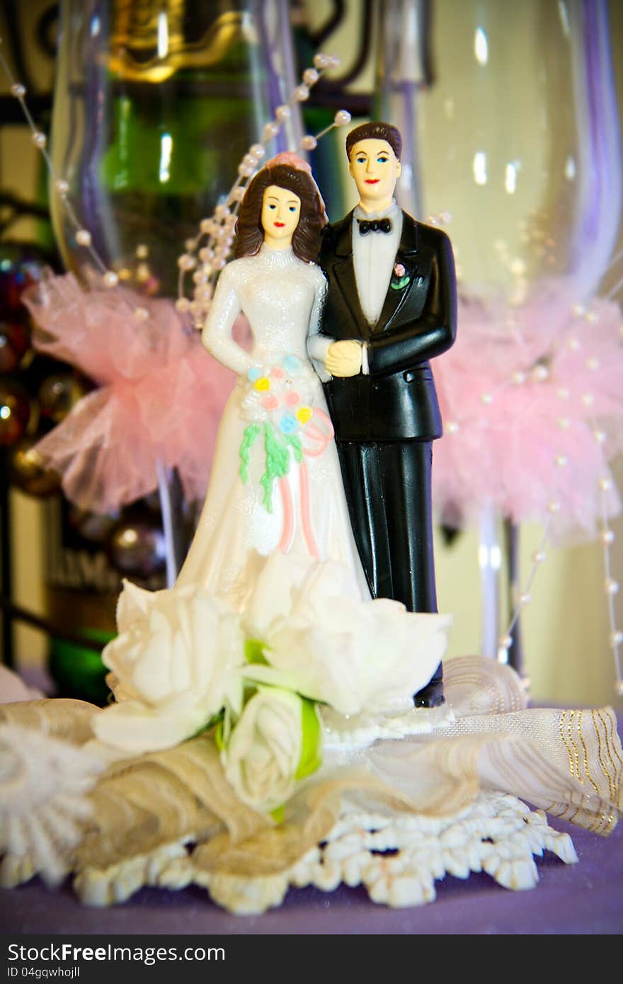 Wedding decoration on the cake