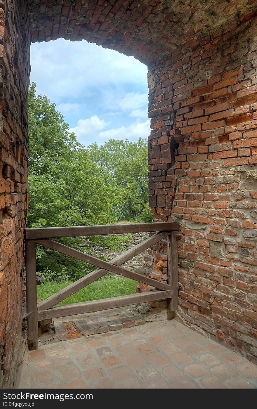 The view over the landscape stone window