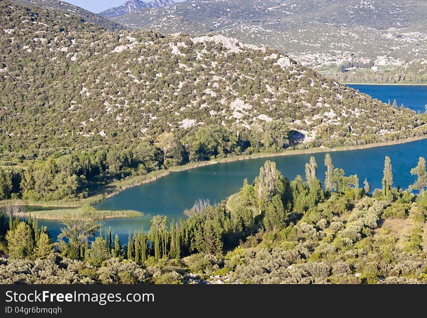 View on small lake in Croatia