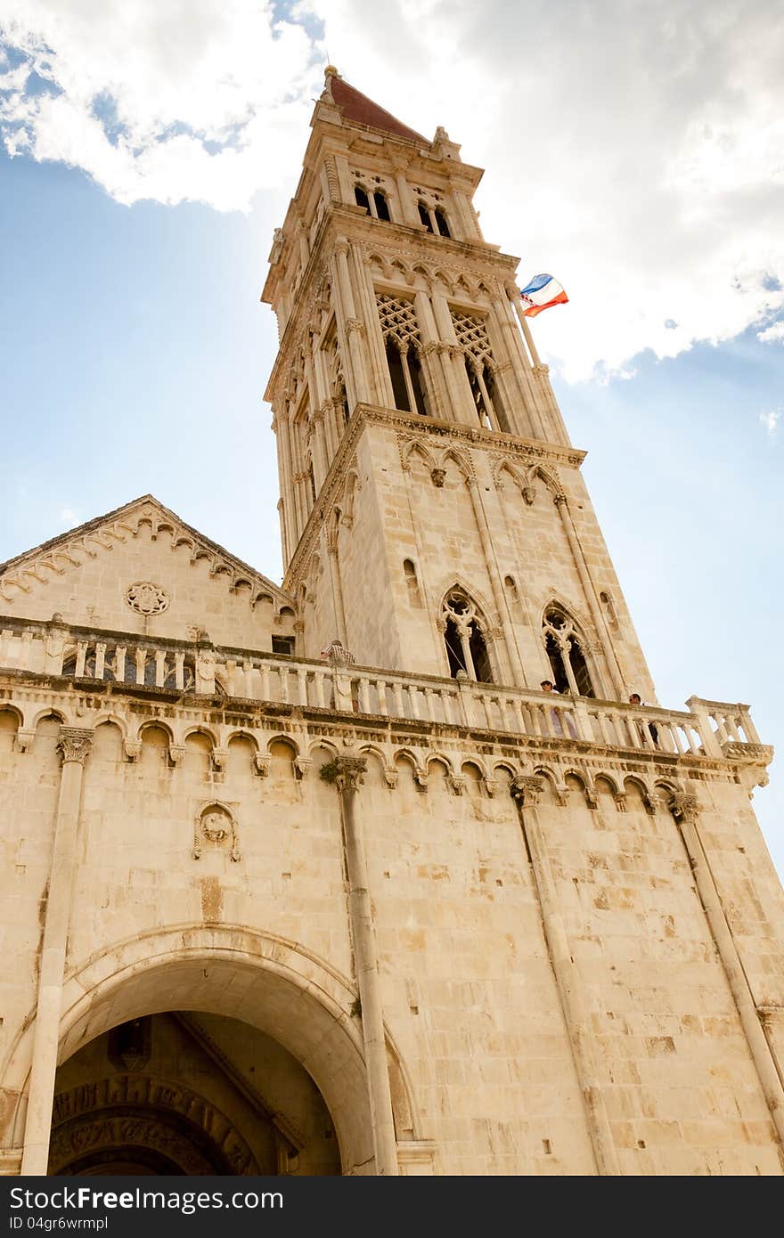 Old cathedral of st.  lawrence in UNESCO town - Trogir, Croatia. Old cathedral of st.  lawrence in UNESCO town - Trogir, Croatia.