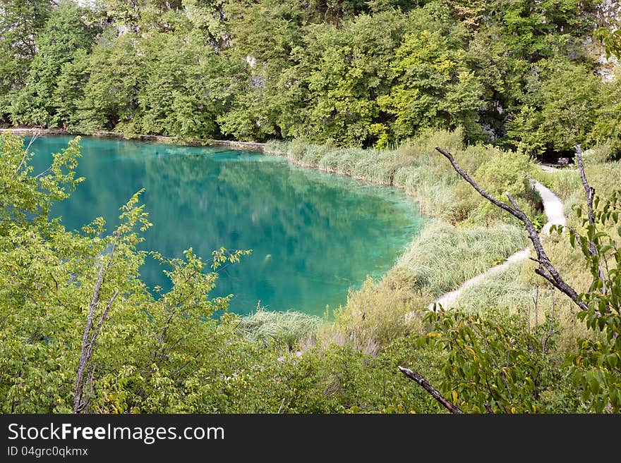 Plitvice lakes - National park in Croatia. Unesco place. Plitvice lakes - National park in Croatia. Unesco place.