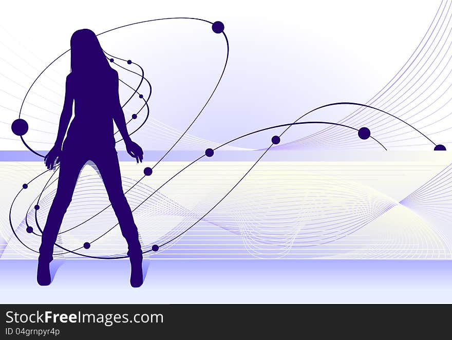 Silhouette of a sexy girl on an abstract background. Silhouette of a sexy girl on an abstract background