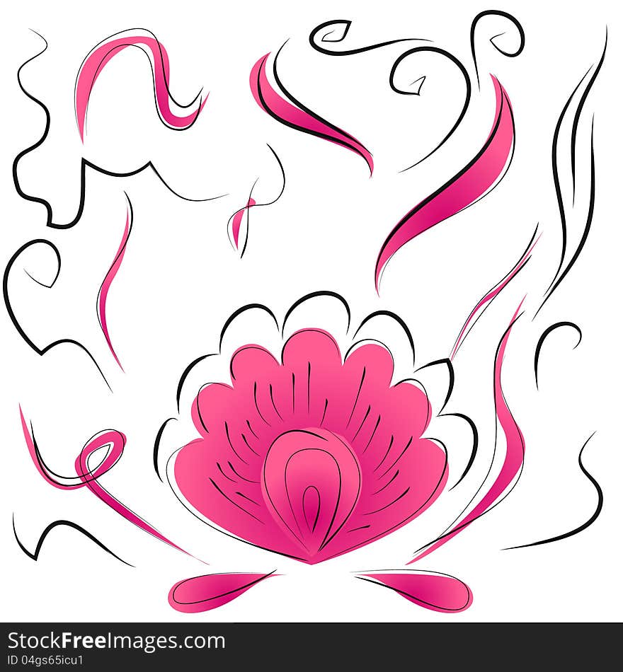 Illustration of pink abstract flower