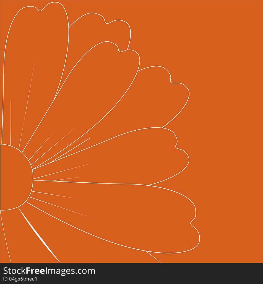 Vector illustration of orange flower