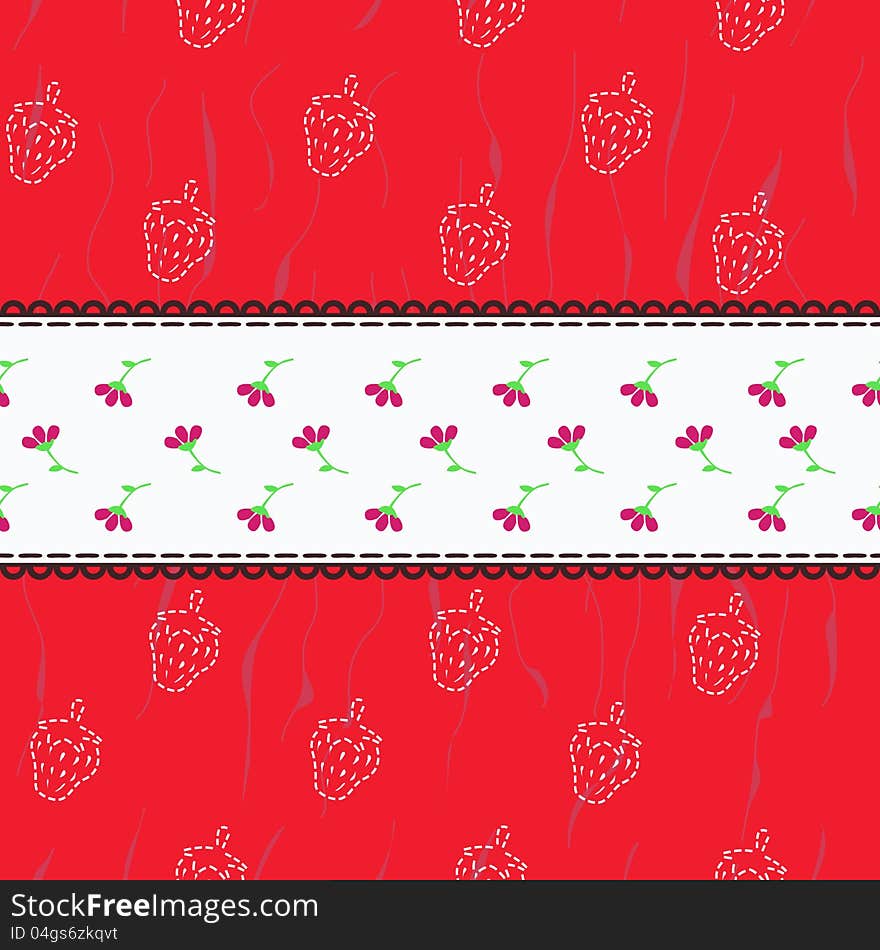 Pattern with strawberries