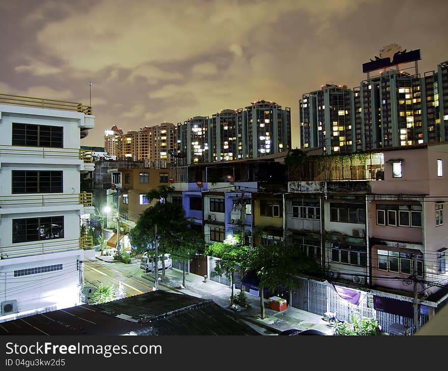 Night View of Bangkok, Thailand.