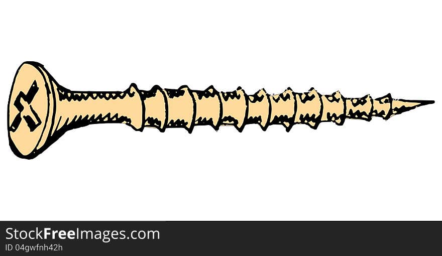 Illustration of screw on white