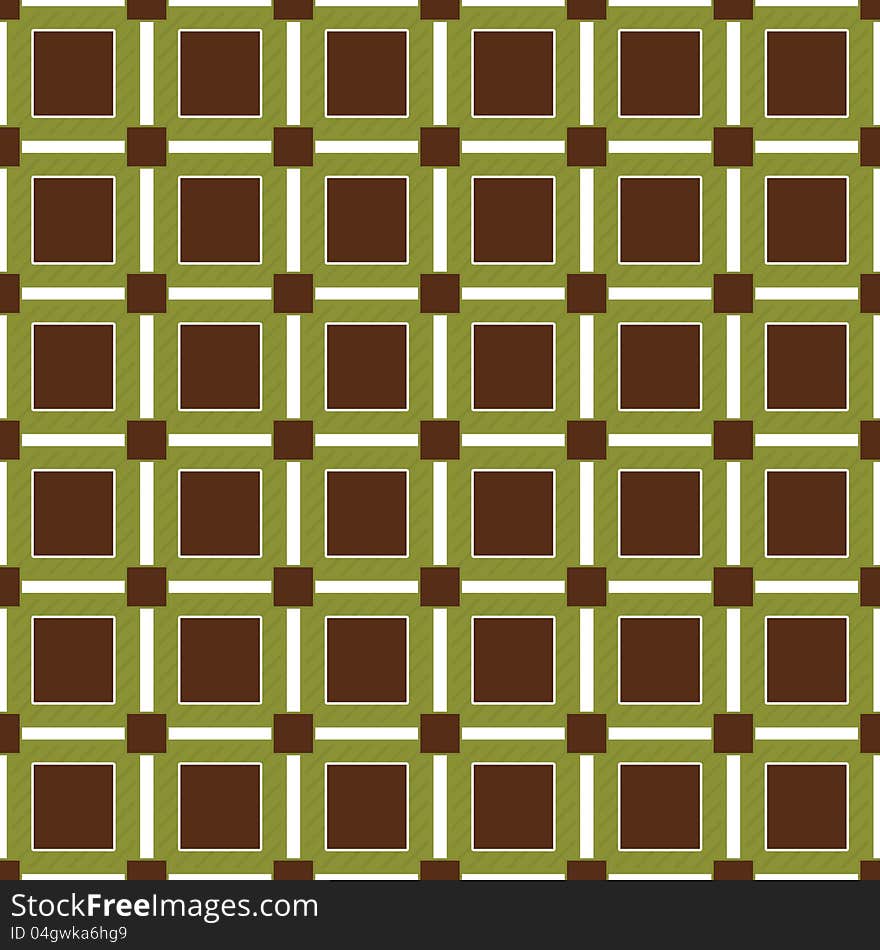 Retro Green and Brown Seamless Repeating Block pattern. Retro Green and Brown Seamless Repeating Block pattern