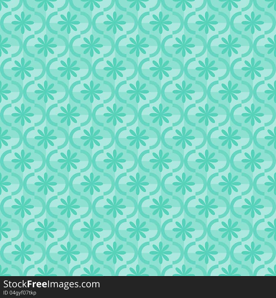 Seamless blue ornamental geometric pattern