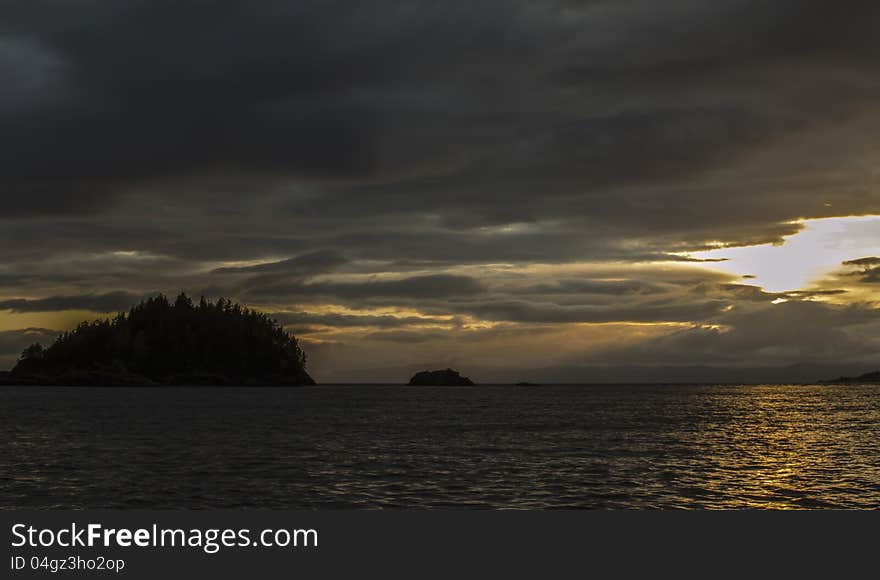 Evening sun above trondheims fjord. Evening sun above trondheims fjord