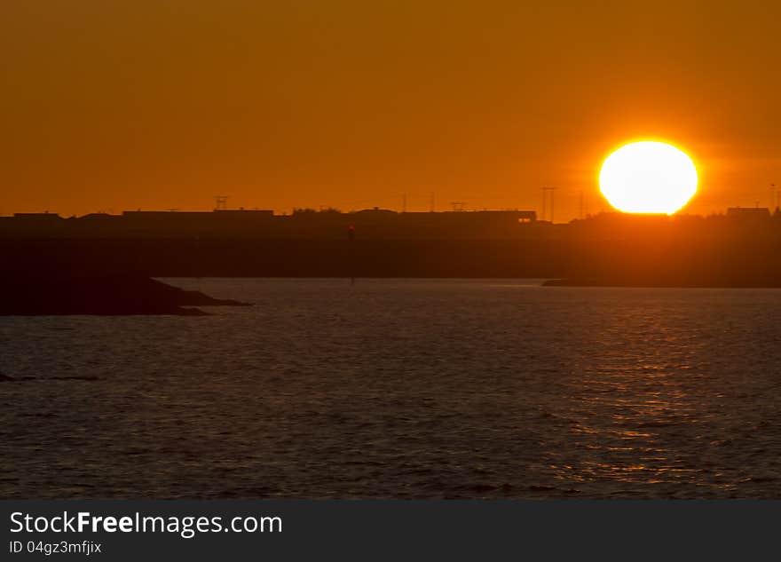 Beautiful sunset over the horizon