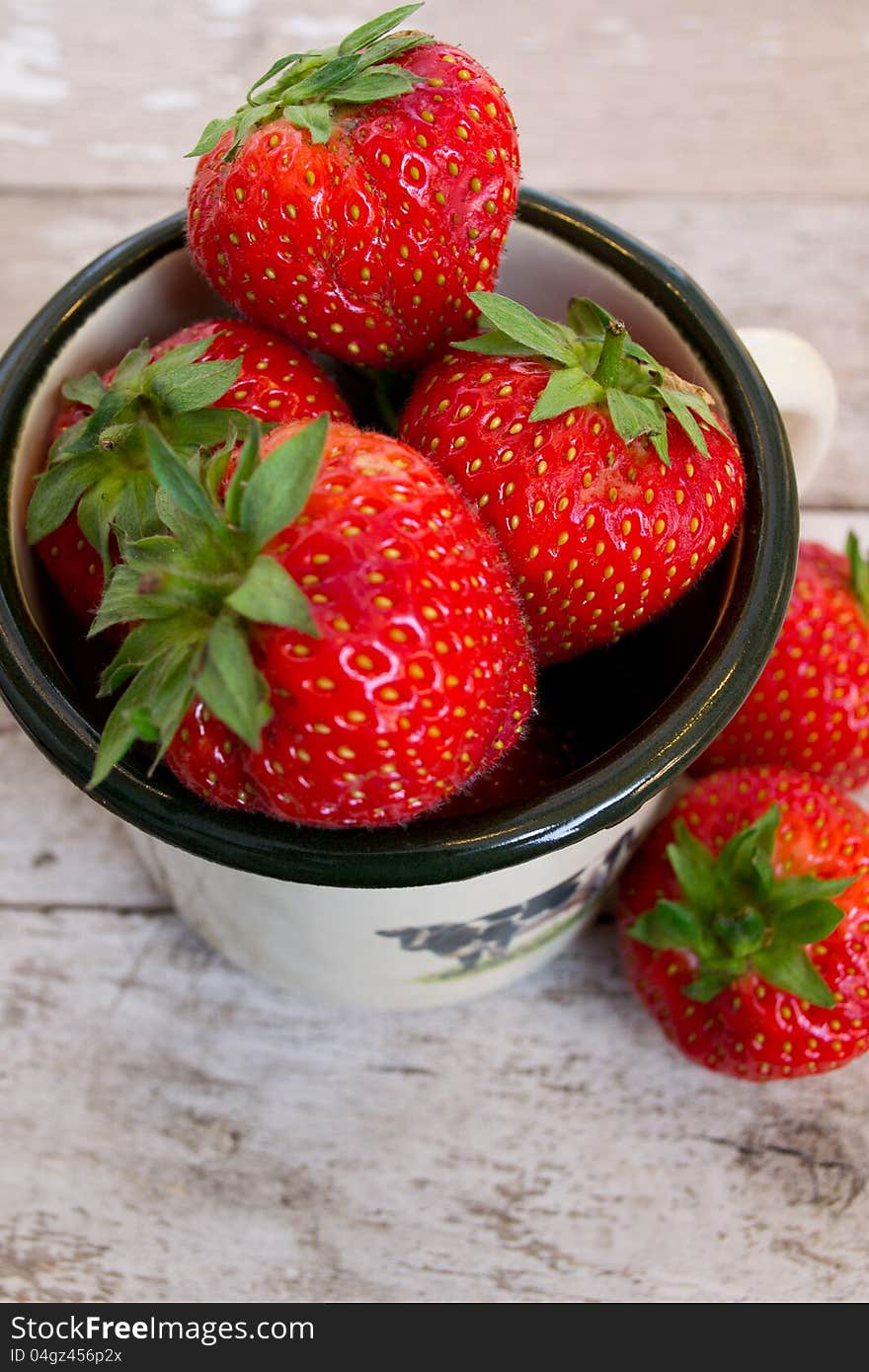 Mug full of tasty strawberry. Mug full of tasty strawberry