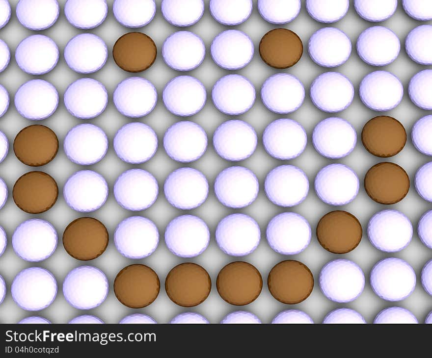 An array of beads forming a smiley. An array of beads forming a smiley