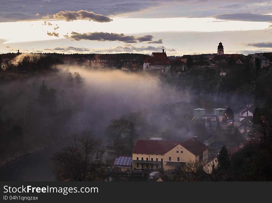 Historical town panorama