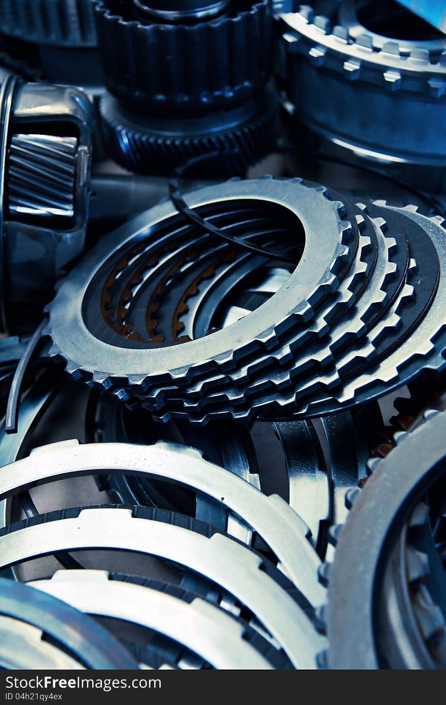 Close up of automobile gear assembly