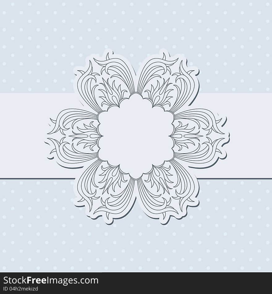 Vector illustration with ornament for greeting card. Vector illustration with ornament for greeting card.