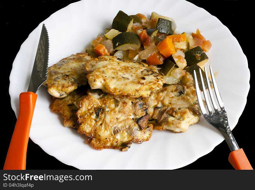 Chicken Cutlets With Vegetables