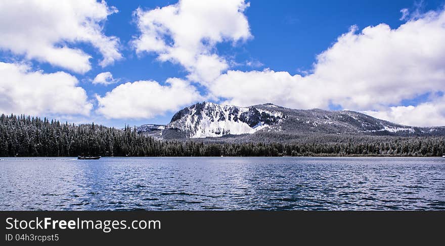 Paulina Lake with Peak in Background