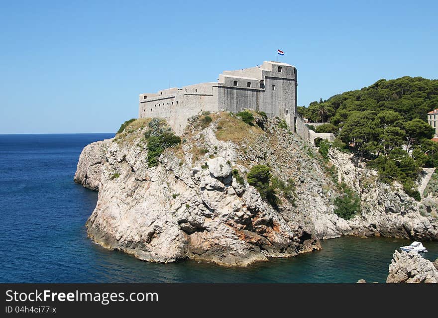 Fort on the hill near the sea. Fort on the hill near the sea