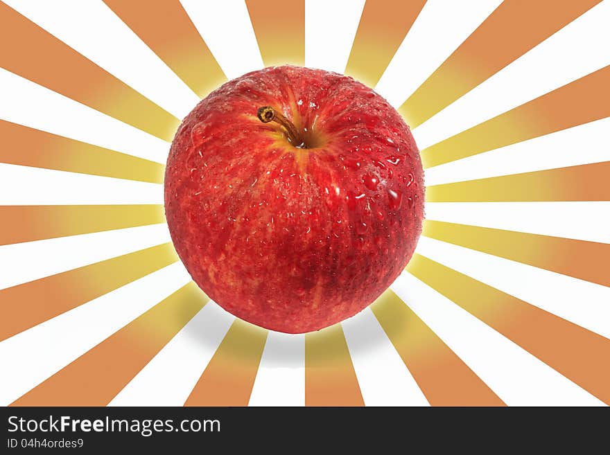 Apple and excite background create by photoshop and my own picture