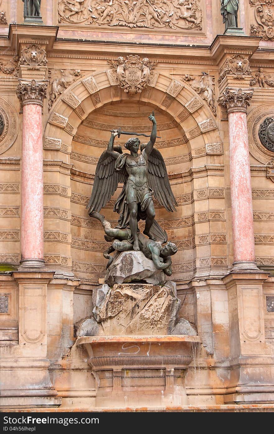 Detail of architecture of the building in Paris