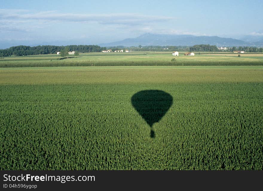 Green fields in Italy.