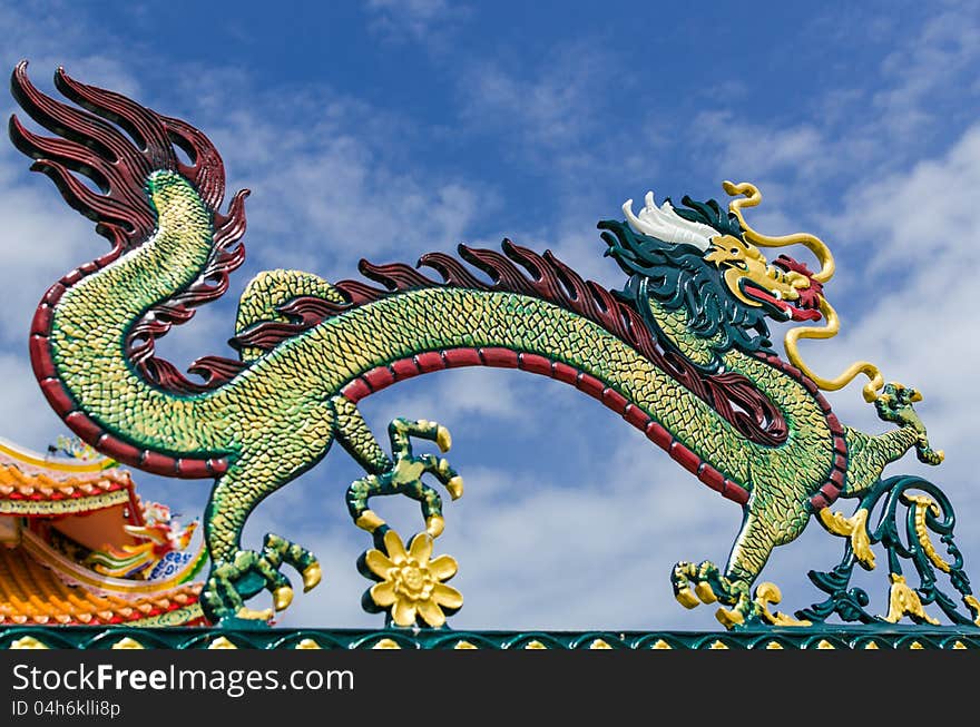 The Chinese dragon in Rayong, east of Thailand