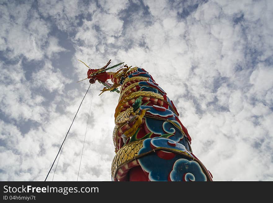The Chinese dragon beyond sky in, each of Thailand