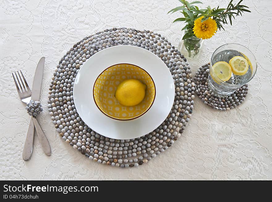 Table Setting With Beaded Mats