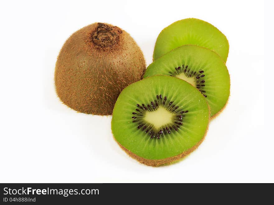 Fresh kiwi isolated on white background. Fresh kiwi isolated on white background