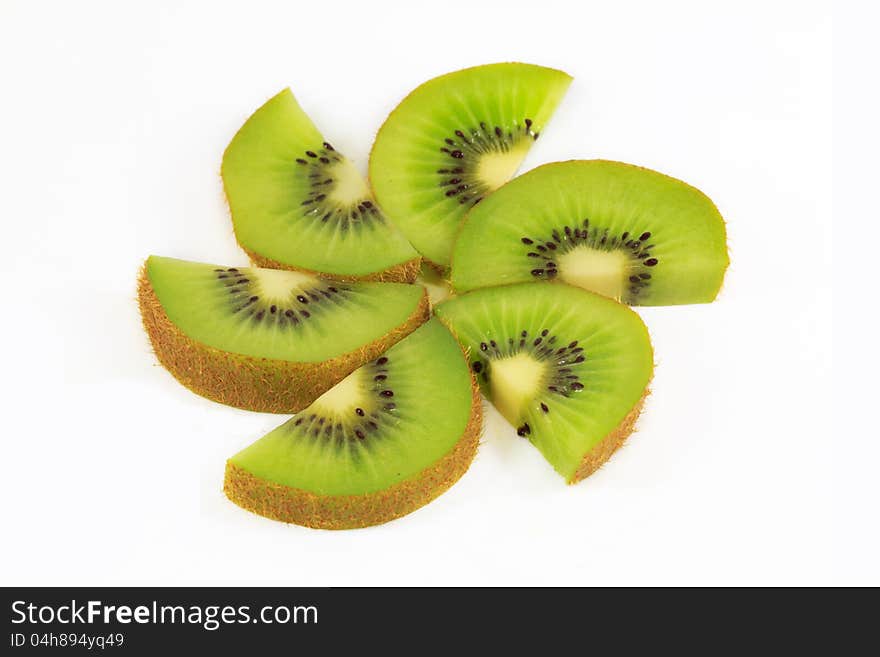 Fresh kiwi fruit slices